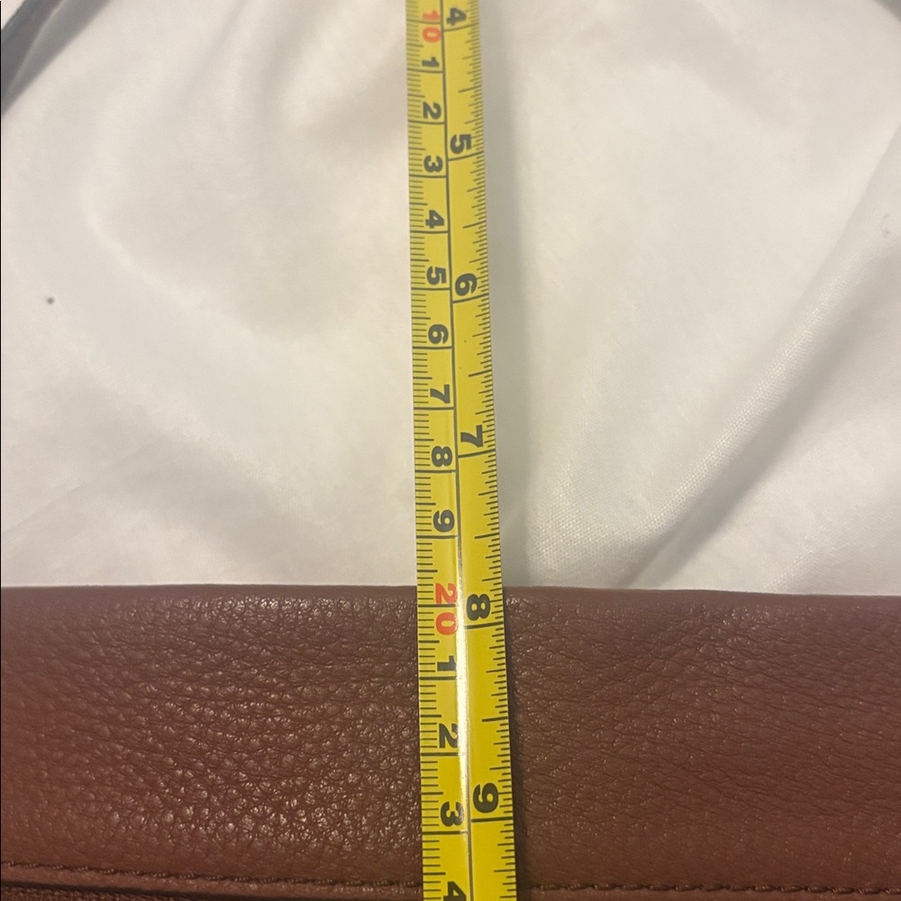 VTG Fossil Piper brown large crossbody shoulder bag pebbled leather zip bottom - Picture 8 of 16
